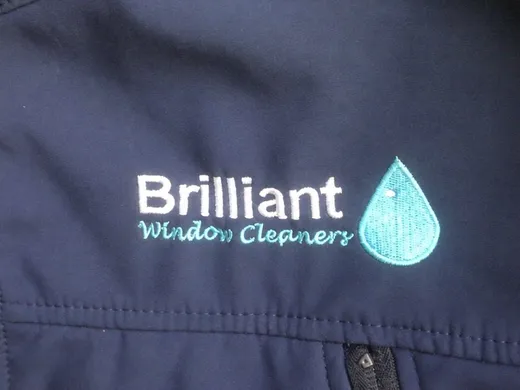 Brilliant Window Cleaners embroidered workwear with the blue droplet logo